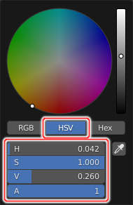 HSVでの色の指定方法