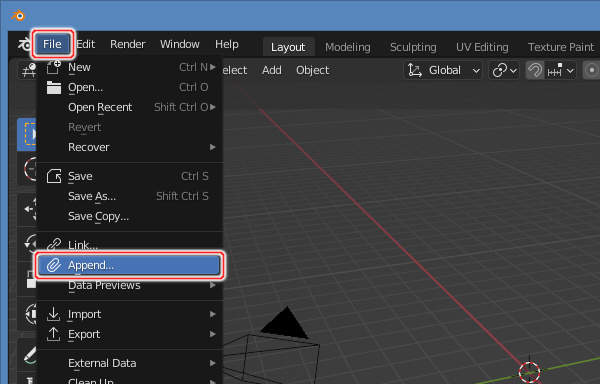 別ファイルからのアペンドとリンク その2 ファイルとデータ管理 知っておきたい機能 Blender入門 2 8版