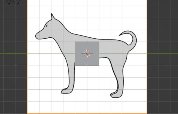 15. 側面図の下絵が2倍に拡大される